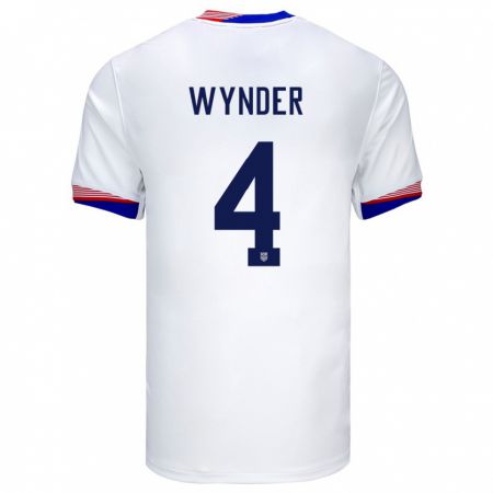 Kandiny Lapset Yhdysvallat Joshua Wynder #4 Valkoinen Kotipaita 24-26 Lyhythihainen Paita T-Paita