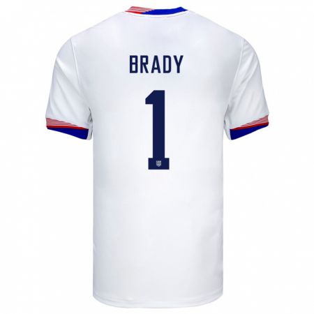 Kandiny Lapset Yhdysvallat Chris Brady #1 Valkoinen Kotipaita 24-26 Lyhythihainen Paita T-Paita
