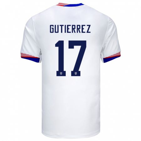Kandiny Lapset Yhdysvallat Brian Gutierrez #17 Valkoinen Kotipaita 24-26 Lyhythihainen Paita T-Paita