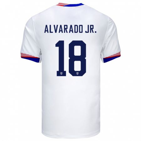 Kandiny Lapset Yhdysvallat Alejandro Alvarado Jr #18 Valkoinen Kotipaita 24-26 Lyhythihainen Paita T-Paita