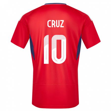 Kandiny Lapset Costa Rica Shirley Cruz #10 Punainen Kotipaita 24-26 Lyhythihainen Paita T-Paita