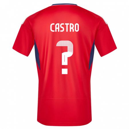 Kandiny Lapset Costa Rica Mathias Castro #0 Punainen Kotipaita 24-26 Lyhythihainen Paita T-Paita