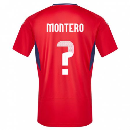 Kandiny Lapset Costa Rica Claudio Montero #0 Punainen Kotipaita 24-26 Lyhythihainen Paita T-Paita