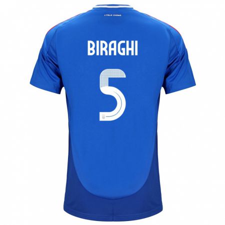 Kandiny Lapset Italia Cristiano Biraghi #5 Sininen Kotipaita 24-26 Lyhythihainen Paita T-Paita
