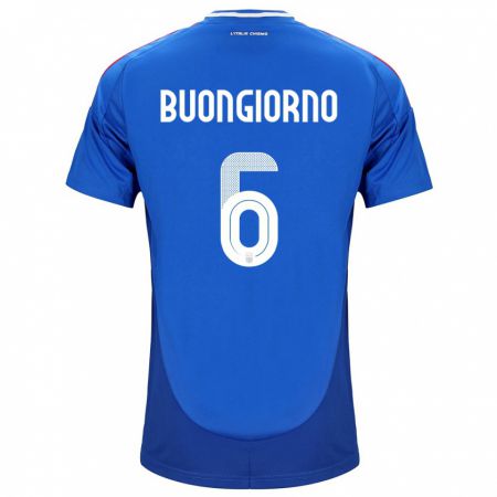 Kandiny Lapset Italia Alessandro Buongiorno #6 Sininen Kotipaita 24-26 Lyhythihainen Paita T-Paita