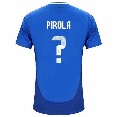 Kandiny Lapset Italia Lorenzo Pirola #0 Sininen Kotipaita 24-26 Lyhythihainen Paita T-Paita