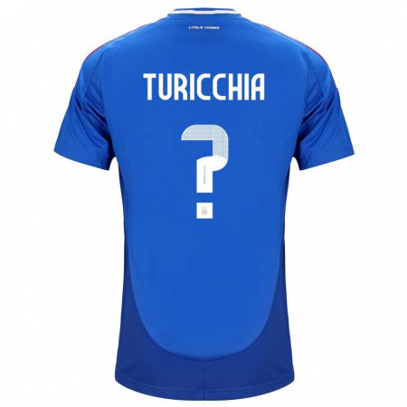 Kandiny Lapset Italia Riccardo Turicchia #0 Sininen Kotipaita 24-26 Lyhythihainen Paita T-Paita