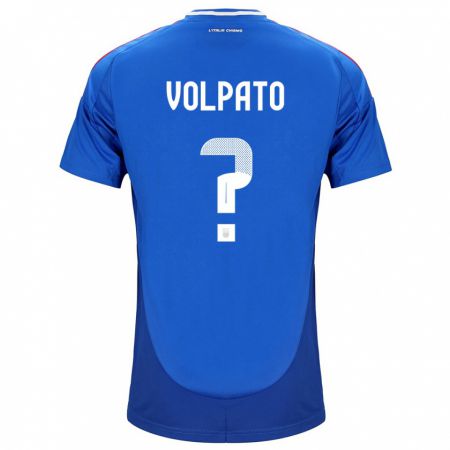 Kandiny Lapset Italia Cristian Volpato #0 Sininen Kotipaita 24-26 Lyhythihainen Paita T-Paita