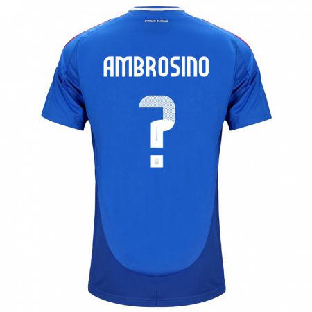 Kandiny Lapset Italia Giuseppe Ambrosino #0 Sininen Kotipaita 24-26 Lyhythihainen Paita T-Paita
