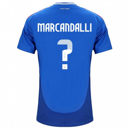 Kandiny Lapset Italia Alessandro Marcandalli #0 Sininen Kotipaita 24-26 Lyhythihainen Paita T-Paita