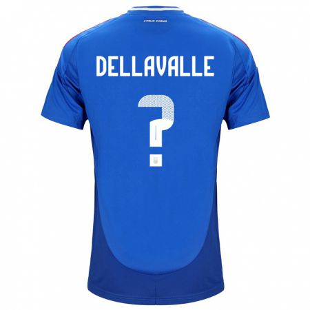 Kandiny Lapset Italia Alessandro Dellavalle #0 Sininen Kotipaita 24-26 Lyhythihainen Paita T-Paita