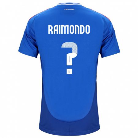 Kandiny Lapset Italia Antonio Raimondo #0 Sininen Kotipaita 24-26 Lyhythihainen Paita T-Paita