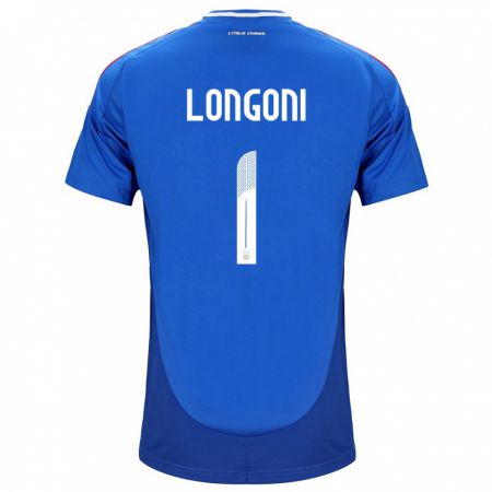Kandiny Lapset Italia Alessandro Longoni #1 Sininen Kotipaita 24-26 Lyhythihainen Paita T-Paita
