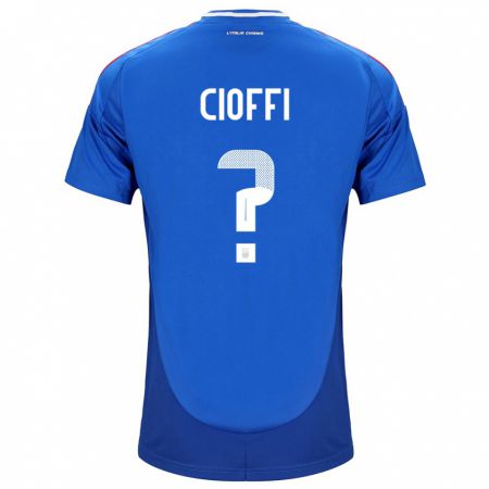 Kandiny Lapset Italia Cristian Cioffi #0 Sininen Kotipaita 24-26 Lyhythihainen Paita T-Paita
