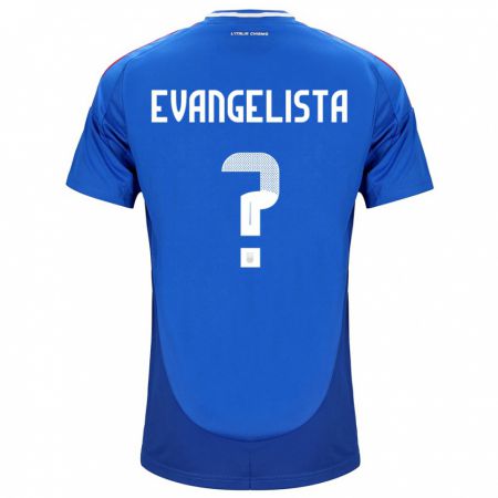Kandiny Lapset Italia Edoardo Evangelista #0 Sininen Kotipaita 24-26 Lyhythihainen Paita T-Paita