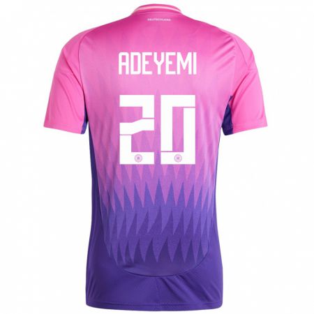 Kandiny Lapset Saksa Karim Adeyemi #20 Vaaleanpunainen Violetti Vieraspaita 24-26 Lyhythihainen Paita T-Paita