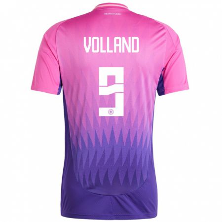Kandiny Lapset Saksa Kevin Volland #9 Vaaleanpunainen Violetti Vieraspaita 24-26 Lyhythihainen Paita T-Paita