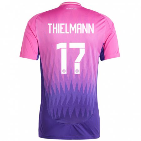 Kandiny Lapset Saksa Jan Thielmann #17 Vaaleanpunainen Violetti Vieraspaita 24-26 Lyhythihainen Paita T-Paita