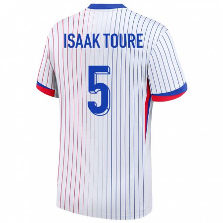 Kandiny Lapset Ranska Souleymane Isaak Toure #5 Valkoinen Vieraspaita 24-26 Lyhythihainen Paita T-Paita