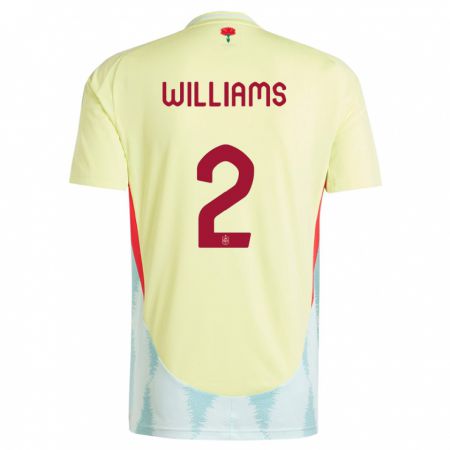 Kandiny Lapset Espanja Nico Williams #2 Keltainen Vieraspaita 24-26 Lyhythihainen Paita T-Paita