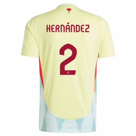 Kandiny Lapset Espanja Oihane Hernandez #2 Keltainen Vieraspaita 24-26 Lyhythihainen Paita T-Paita