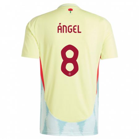 Kandiny Lapset Espanja Manuel Angel #8 Keltainen Vieraspaita 24-26 Lyhythihainen Paita T-Paita