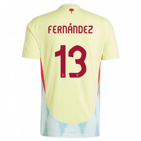 Kandiny Lapset Espanja Cesar Fernandez #13 Keltainen Vieraspaita 24-26 Lyhythihainen Paita T-Paita