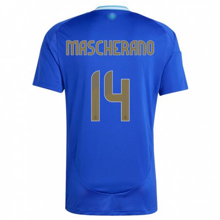 Kandiny Lapset Argentiina Javier Mascherano #14 Sininen Vieraspaita 24-26 Lyhythihainen Paita T-Paita