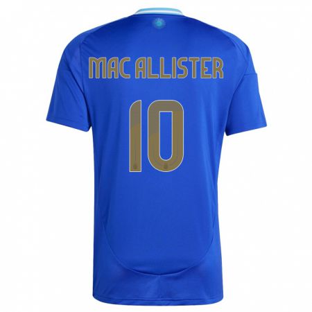Kandiny Lapset Argentiina Alexis Mac Allister #10 Sininen Vieraspaita 24-26 Lyhythihainen Paita T-Paita
