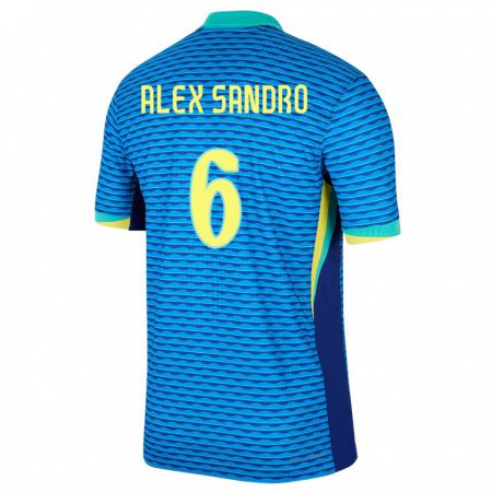 Kandiny Lapset Brasilia Alex Sandro #6 Sininen Vieraspaita 24-26 Lyhythihainen Paita T-Paita