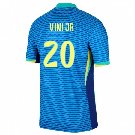 Kandiny Lapset Brasilia Vinicius Junior #20 Sininen Vieraspaita 24-26 Lyhythihainen Paita T-Paita