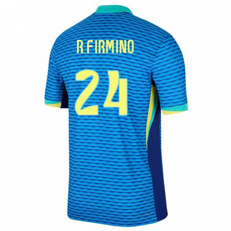 Kandiny Lapset Brasilia Roberto Firmino #24 Sininen Vieraspaita 24-26 Lyhythihainen Paita T-Paita