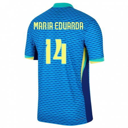 Kandiny Lapset Brasilia Maria Eduarda #14 Sininen Vieraspaita 24-26 Lyhythihainen Paita T-Paita
