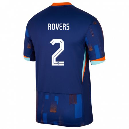 Kandiny Lapset Alankomaat Bram Rovers #2 Sininen Vieraspaita 24-26 Lyhythihainen Paita T-Paita