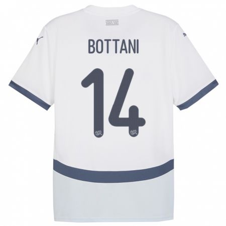 Kandiny Lapset Sveitsi Mattia Bottani #14 Valkoinen Vieraspaita 24-26 Lyhythihainen Paita T-Paita
