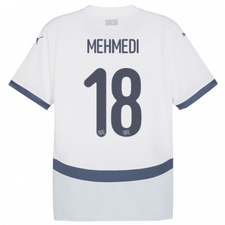 Kandiny Lapset Sveitsi Admir Mehmedi #18 Valkoinen Vieraspaita 24-26 Lyhythihainen Paita T-Paita