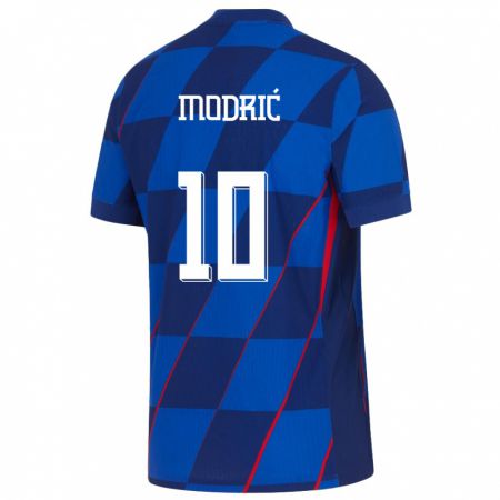Kandiny Lapset Kroatia Luka Modric #10 Sininen Vieraspaita 24-26 Lyhythihainen Paita T-Paita