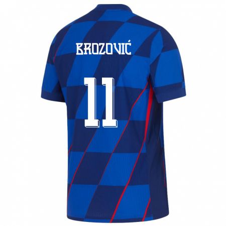 Kandiny Lapset Kroatia Marcelo Brozovic #11 Sininen Vieraspaita 24-26 Lyhythihainen Paita T-Paita