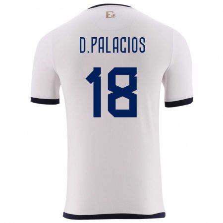 Kandiny Lapset Ecuador Diego Palacios #18 Valkoinen Vieraspaita 24-26 Lyhythihainen Paita T-Paita