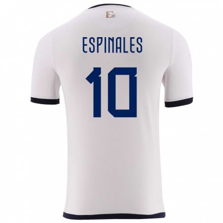 Kandiny Lapset Ecuador Joselyn Espinales #10 Valkoinen Vieraspaita 24-26 Lyhythihainen Paita T-Paita