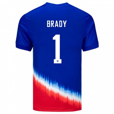 Kandiny Lapset Yhdysvallat Chris Brady #1 Sininen Vieraspaita 24-26 Lyhythihainen Paita T-Paita