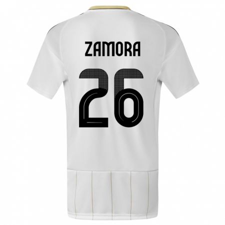 Kandiny Lapset Costa Rica Alvaro Zamora #26 Valkoinen Vieraspaita 24-26 Lyhythihainen Paita T-Paita