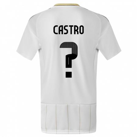 Kandiny Lapset Costa Rica Mathias Castro #0 Valkoinen Vieraspaita 24-26 Lyhythihainen Paita T-Paita