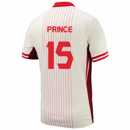 Kandiny Lapset Kanada Nichelle Prince #15 Valkoinen Vieraspaita 24-26 Lyhythihainen Paita T-Paita