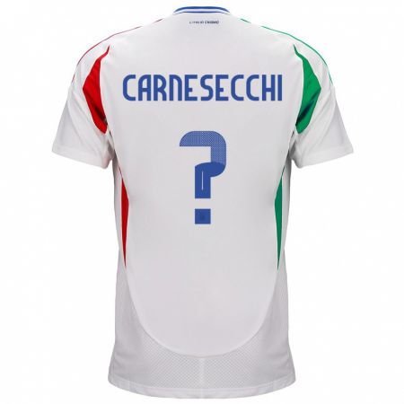 Kandiny Lapset Italia Marco Carnesecchi #0 Valkoinen Vieraspaita 24-26 Lyhythihainen Paita T-Paita