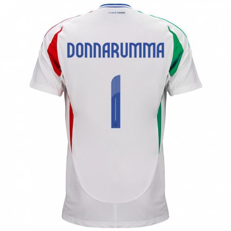Kandiny Lapset Italia Gianluigi Donnarumma #1 Valkoinen Vieraspaita 24-26 Lyhythihainen Paita T-Paita