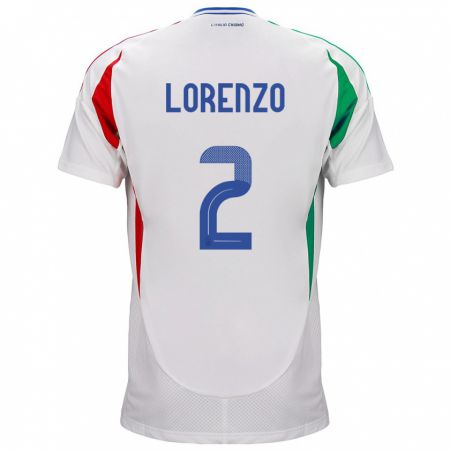 Kandiny Lapset Italia Giovanni Di Lorenzo #2 Valkoinen Vieraspaita 24-26 Lyhythihainen Paita T-Paita