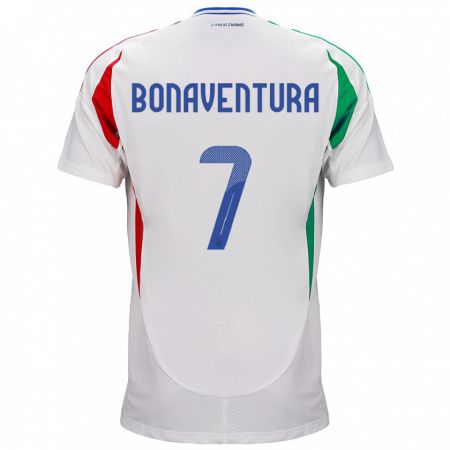 Kandiny Lapset Italia Giacomo Bonaventura #7 Valkoinen Vieraspaita 24-26 Lyhythihainen Paita T-Paita