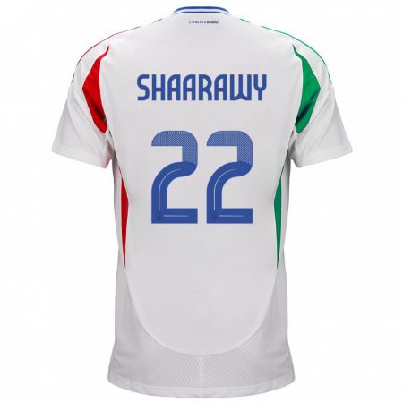 Kandiny Lapset Italia Stephan El Shaarawy #22 Valkoinen Vieraspaita 24-26 Lyhythihainen Paita T-Paita