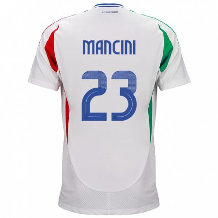 Kandiny Lapset Italia Gianluca Mancini #23 Valkoinen Vieraspaita 24-26 Lyhythihainen Paita T-Paita